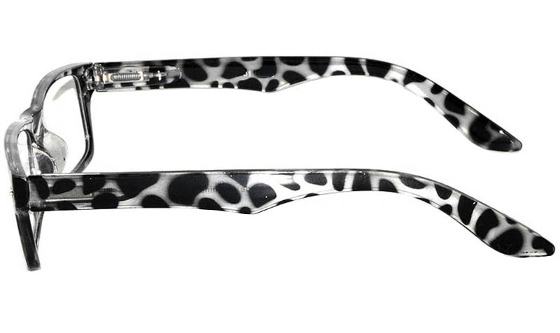 OWL Classic Retro Narrow Rectangular Clear Lens Eyeglasses Leopard Frame - Image 2
